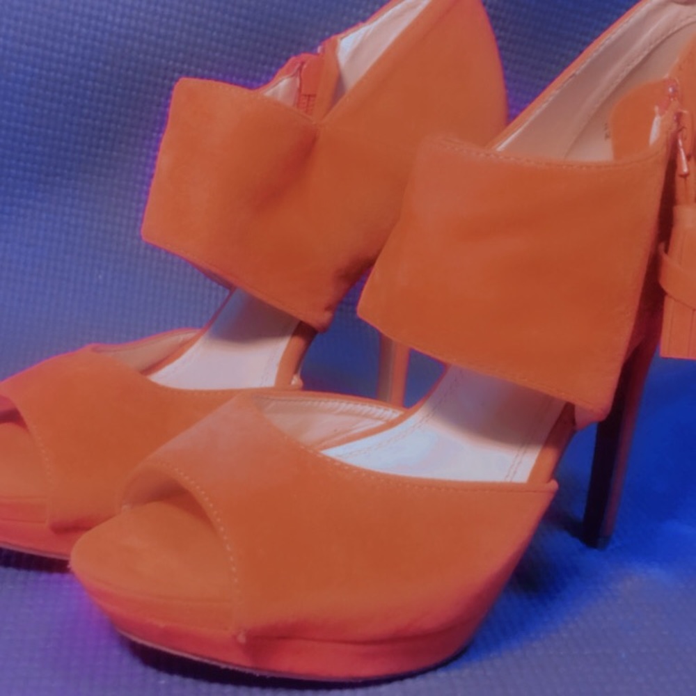 cute orange heels tall! heels / orange sandals